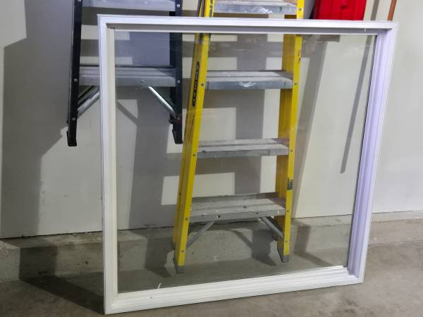 White Vinyl Casement Window - 48" Square 1