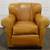 FRENCH STYLE LEATHER CHANNEL BACK CLUB LOUNGE CHAIR 1 thumbnail