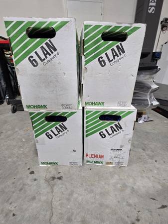 Mohawk Plenum Cat 6 LAN Wire 23AWG Ethernet Almost New Several Boxes A 1