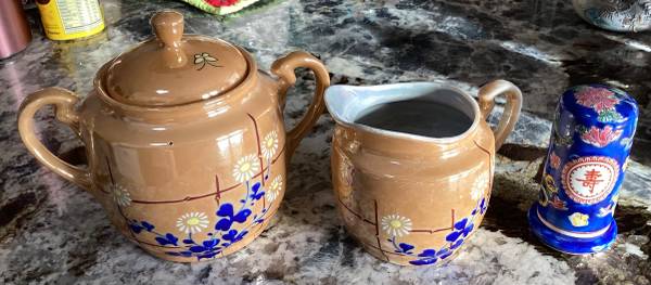 Antique sugar and cream pitcher 1