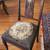 Antique pair of Wood Inlay and Black Embroidered chairs 4 thumbnail