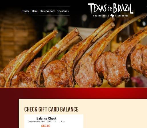 $50 Texas de Brazil Gift Card 1
