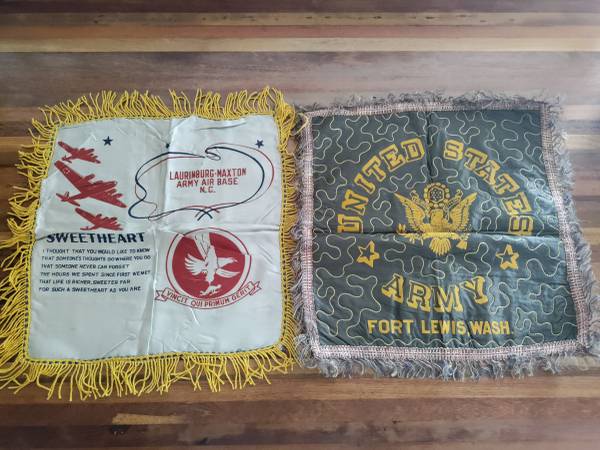 Military Memorabilia United States Army & Air Force Sweetheart Pillow Cases Cove 1