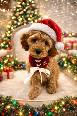 Christmas Cockapoo 1
