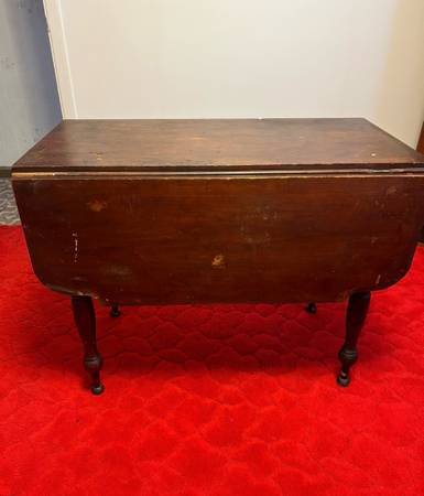 Vintage Drop Leaf Table with Drawer Folding Table OBO 1