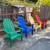 Four Outdoor Classic Wood Rainbow Adirondack Chairs 3 thumbnail