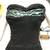 Vintage 1940's-1950's Black Chiffon & Aqua Blue Evening Gown - Size M 2 thumbnail