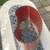 Atomic  Mid Century Rose kidney shaped spun fiberglass lamp shade A115 2 thumbnail