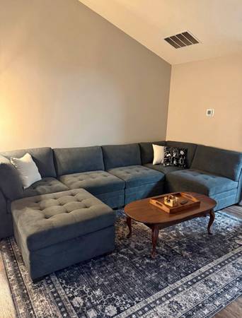 Modular 6 piece sectional dark grey 1