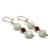 Vintage 14k Gold Dangle Earrings Beaded White Jade Carnelian 3 thumbnail