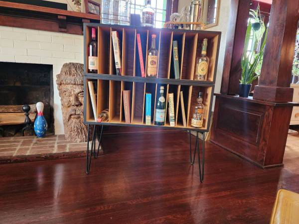 Great repurposed Mid Century Modern Wood Shelf 1