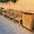 48” Wide Rustic Brown Acacia Wood Outdoor Loveseat with Chevron Design 21 thumbnail