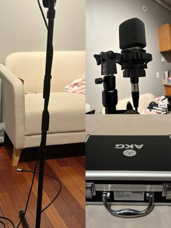 AKG C214 Professional Condenser Microphone with Stand and Carrying Case - $229 (Boston)63438047886723120