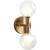 Mid-Century Modern Double Glass Globe Wall Sconce - Gold finish - NEW 2 thumbnail