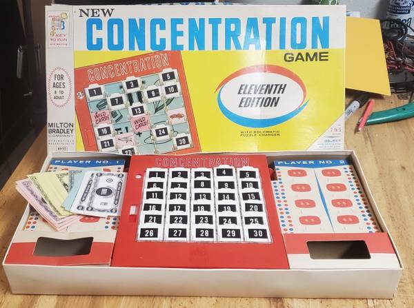 1968 VNTGConcentration Eleventh edition game rolomatic puzzle #495 1