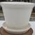 Vintage White USA Pottery. Pot with Saucer 2 thumbnail
