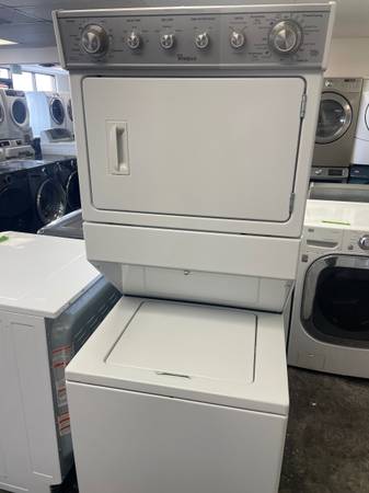 27" Wide Full Size Whirlpool Stackable Washer & Dryer Combo Set 1