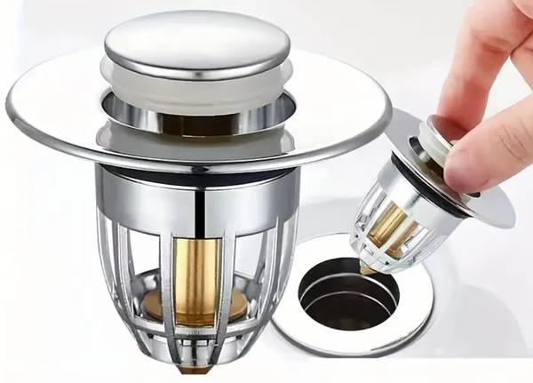 Anti-Clog Universal Bathroom Stopper: Sleek, Easy Press-Type for Sink 1