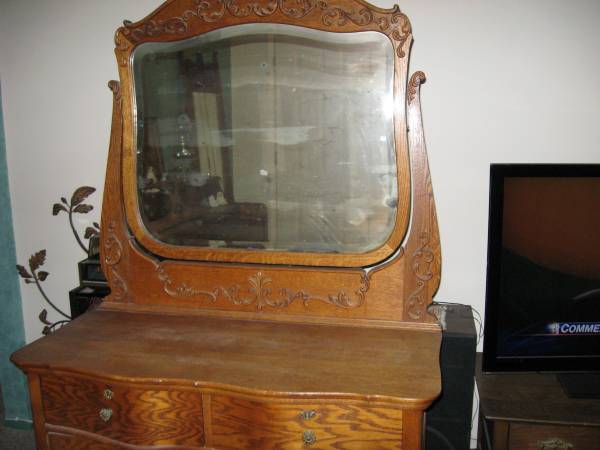 Dresser,mirror, headboard, footboard, side rails 1