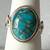 Signed Blue Copper Turquoise Sterling Silver Ring Size 7 3/4 - Beauty! 5 thumbnail