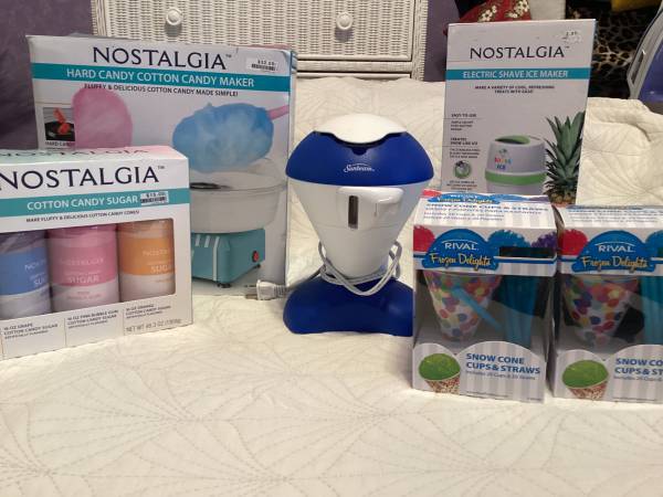 Cotton candy machine, sugars, snow cone machine and flavors 1