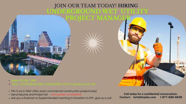 Wet Utility Project Manager Senior Level - Commercial Construction 1