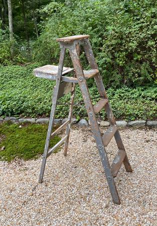 LADDER, ANTIQUE WOODEN 5’ 1