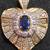 💎 💜 Diamond & Sapphire 14k Yellow Gold HEART PENDANT 💜 💎 1 thumbnail