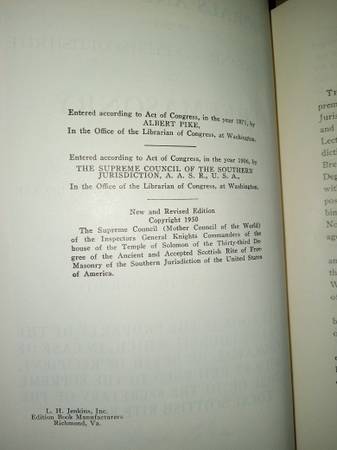 morals And Dogma Book 1958 Scottish Rite Freemasonry - $120 (seal beach)63471468941187121