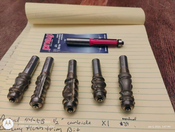 Router bits new 1/2 in flush and mirror picture frame eagle American freud 1