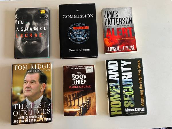 6 various books and novels.... 1