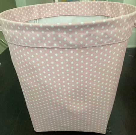 Pottery Barn Kids Pink Polka Dot Large Basket 1
