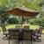 Outdoor Patio Dining Set Table 6 Chairs Umbrella 8 piece set 1 thumbnail