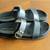 Stuart Weitzman Joni Slides 8.5 Black Leather Gold Buckle w/ Box 1 thumbnail