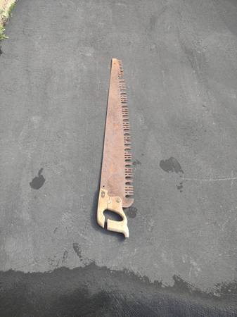 vintage 40s warranted superior long tooth handsaw 48" 1