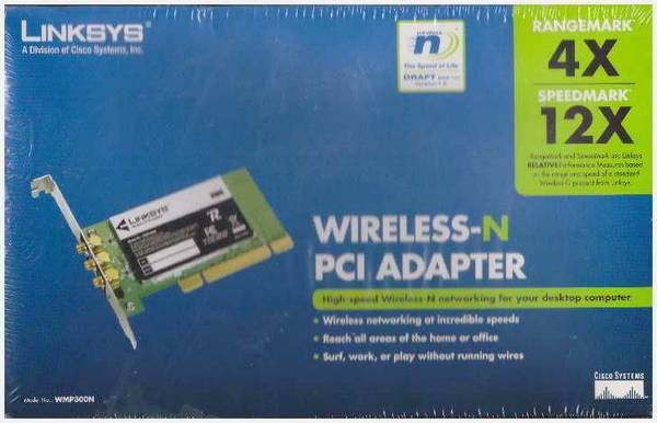 LinkSYS Wireless N PCI Adapter Model No. WMP300N in Factory Sealed Box 1