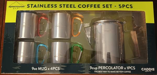 New Alpine Mountain Gear 5-piece Stainless Steel Coffee Set 1
