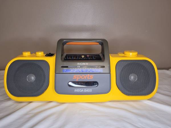 Vintage 1990s Sony CFS-914 Yellow Sports Boombox Mega Bass