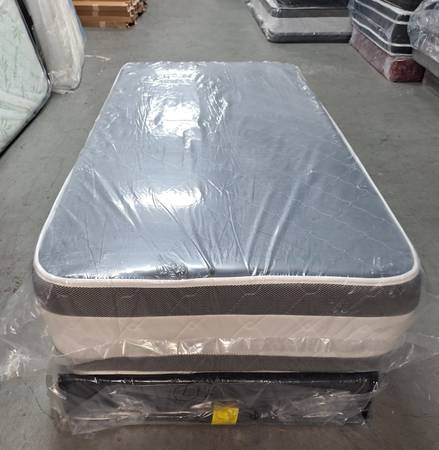 Twin Super Double Euro Pillow Top Mattress in Plastic on Sale Elegance 1