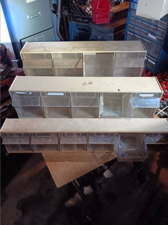 Tip out plastic parts bins 1