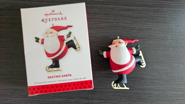 Hallmark Skating Santa Christmas Ornament 1