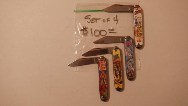 4 *** Vintage Classic Western Cowboys Set of Pocket Knives  set 1 1