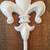 Fleur de Lis Single Wall Hook Cast Iron Painted White and Mounted 2 thumbnail