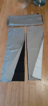 Beige thermal lined window curtain pieces = 6 units 1