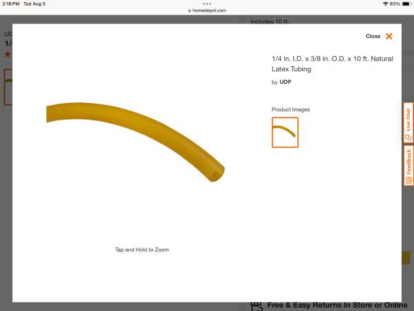 ISO wanted 1/4” latex surgical tubing 1