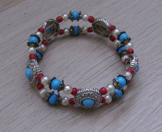 Turquoise and Pearl Bracelet 1