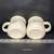 Couples Coffee Mugs His and Hers Ceramic Set of 2 Cream Blue Cursive Letterings 14 thumbnail