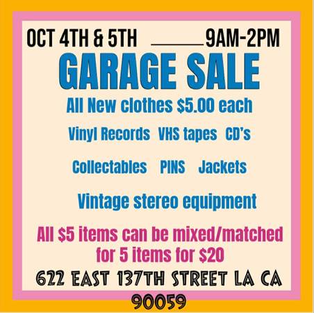 Garage sale! Clothes, vinyl, books, more!! 1