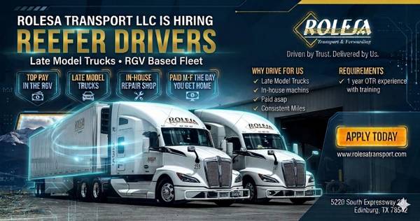 Now Hiring: TX ONLY Drivers (Reefer or Flatbed) 1