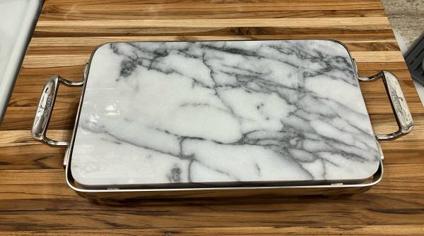 All-Clad Marble and Stainless Steel Cheese Board 1